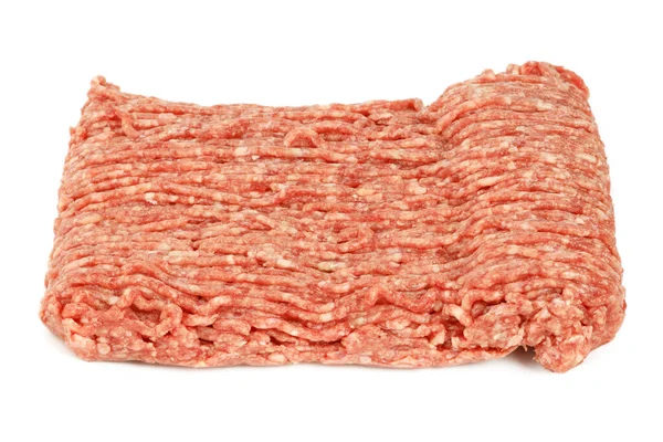 Roze Gemalen Rundvlees Geïsoleerd Witte Achtergrond — Stockfoto