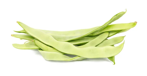 从白色背景分离出来的法国豆 绿色健康蔬菜 — 图库照片