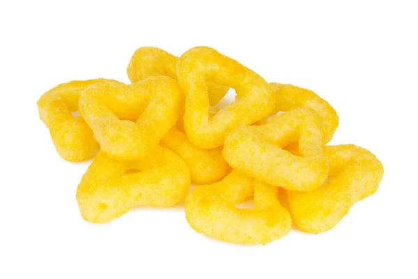Snacks Queso Amarillo Aislados Sobre Fondo Blanco —  Fotos de Stock