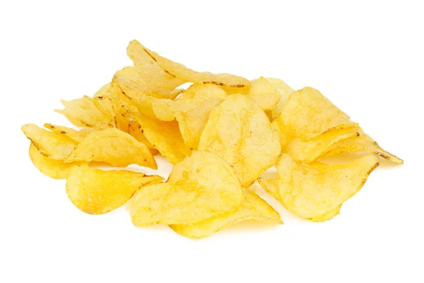 Potato Chips White Background Snack Beer — Stock Photo, Image