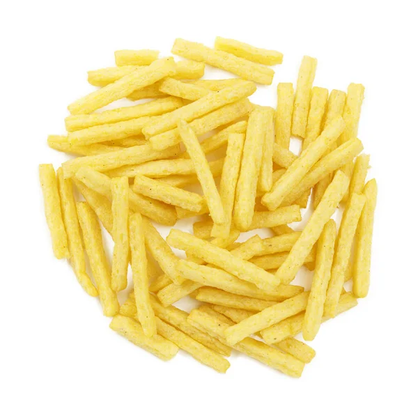 Pommes Frites Vit Bakgrund Mellanmål — Stockfoto