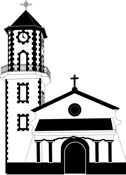Church Todoque Palma Canary Islands — 스톡 벡터