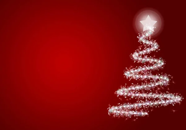 Weihnachten Roter Hintergrund Mit Weihnachtsbaum — Stockfoto