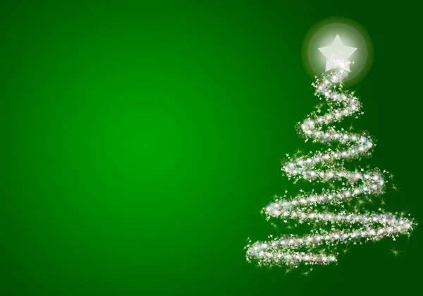 Weihnachten Grünen Hintergrund Mit Weihnachtsbaum — Stockfoto