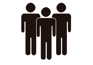 Grup insanları beyaz arkaplanda siyah simge.