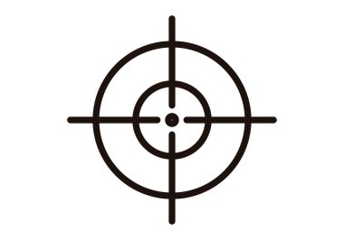 Beyaz arkaplanda nişan alma simgesi.