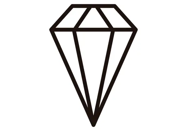 Icono Diamante Negro Sobre Fondo Blanco — Vector de stock