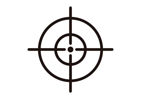 Schwarze Ikone Der Zielsicht Auf Weißem Hintergrund — Stockvektor