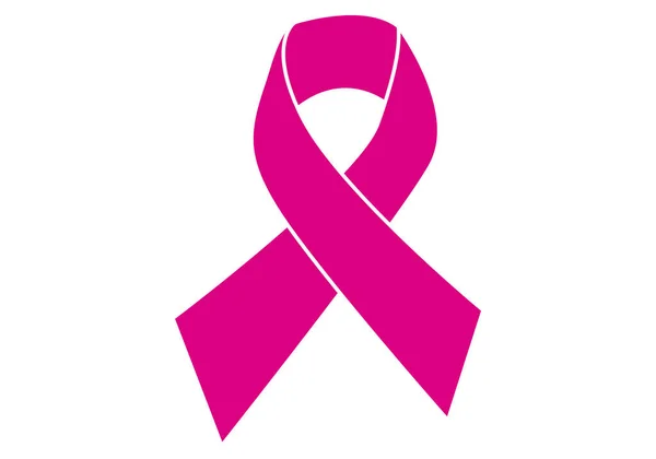 Icona Nastro Rosa Sostegno Del Cancro Seno — Vettoriale Stock