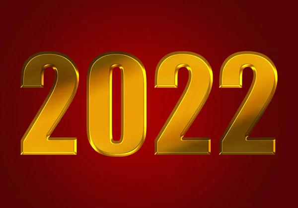 Red Background Golden Year 2022 — Stock Photo, Image