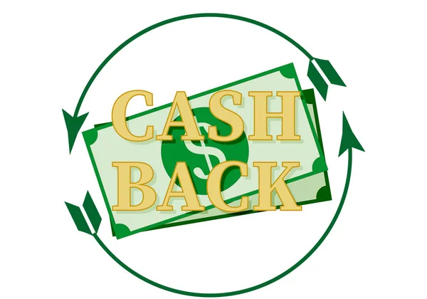 Cash Back Icon Dollar Bills — Stock Vector