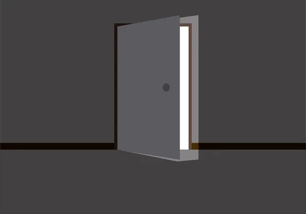 光が通過することを可能にするドアのAjar — ストックベクタ