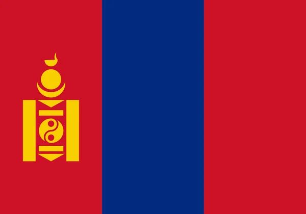 Mongoolse Vlag Met Schild Mongoolse Symbool — Stockvector