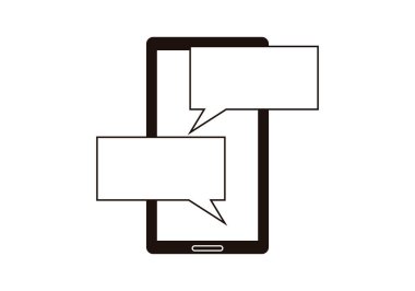 Sohbetli akıllı telefonun siyah simgesi.