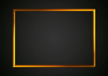Siyah arkaplanda altın çerçeve.