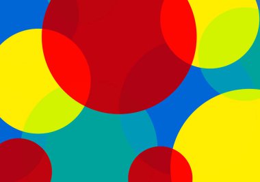 Kırmızı, mavi, yeşil ve sarı daire arkaplan.