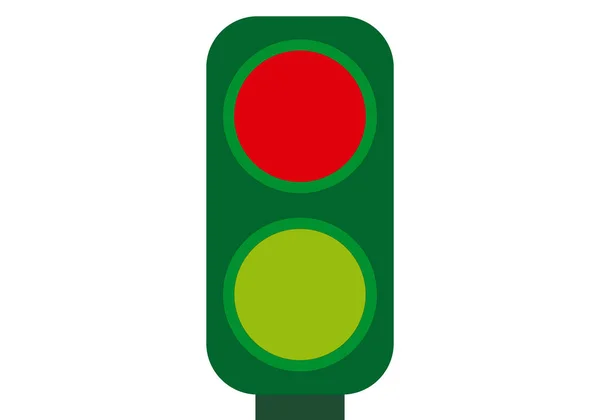 白の背景に赤と緑の交通信号アイコン — ストックベクタ