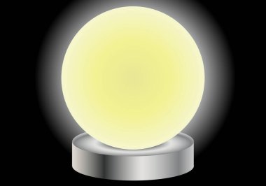 Siyah arka planda parıldayan sarı kristal küre. Kâhin, Astroloji