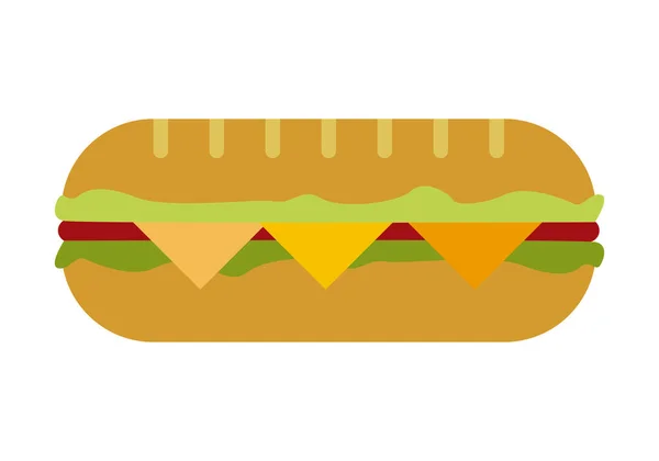 Lettuce Meat Cheese Sandwich Icon — Stock Vector