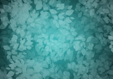 Beyaz yaprakların silueti ile mavi arkaplan.