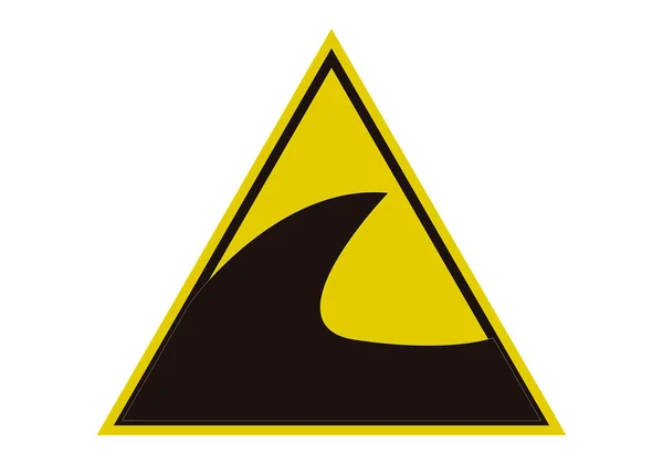 Tsunami Warnschild Der Küste — Stockvektor