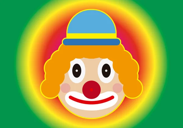 Faccia Clown Sorridente Circo — Vettoriale Stock