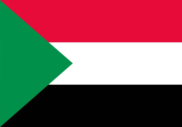 Bandeira Sudão Vermelho Branco Preto Com Triângulo Verde — Vetor de Stock