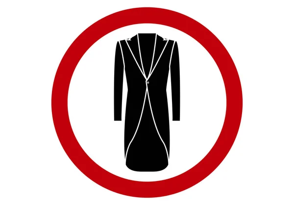 Use Jacket Mandatory Morning Coat Symbol Red Circle White Background — Stock Vector