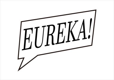 Beyaz arkaplanda eureka ile sandviç simgesi.