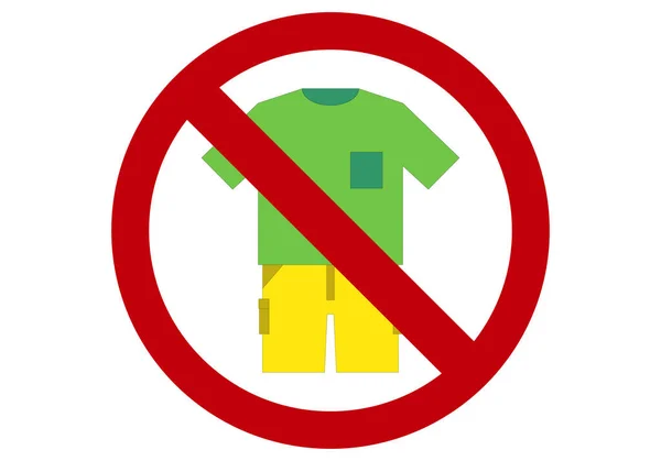 Oblečení Neformálního Oblečení Zakázáno — Stockový vektor