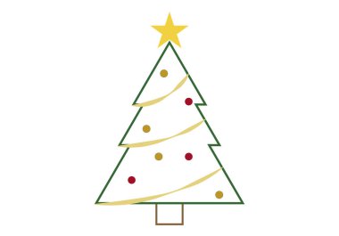 Beyaz arka planda çizilmiş Noel çam ağaçları.