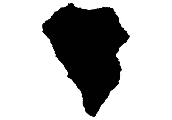 西班牙La Palma Canarias黑色地图 — 图库矢量图片