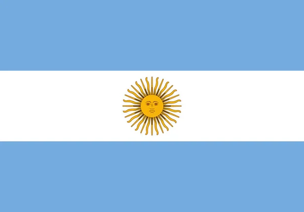 푸르고 하얀색이며 태양을 배경으로 아르헨티나의 — 스톡 벡터