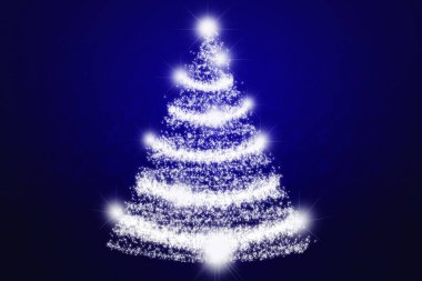 Mavi Noel Aydınlatılmış Noel ağacıyla selamlanıyor.