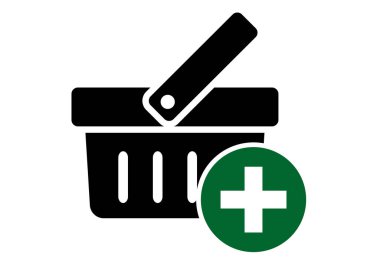 Ekleyecek daha çok şeyi olan siyah bir alışveriş arabası ikonu.