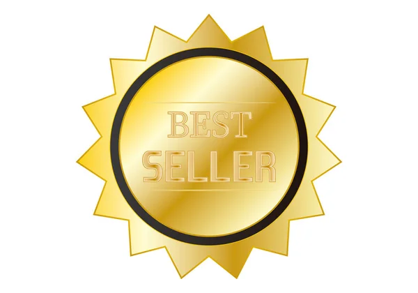 Ícone Medalha Ouro Com Best Seller —  Vetores de Stock