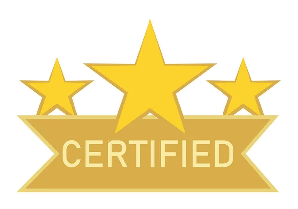 Estrelas Douradas Certificado Qualidade —  Vetores de Stock