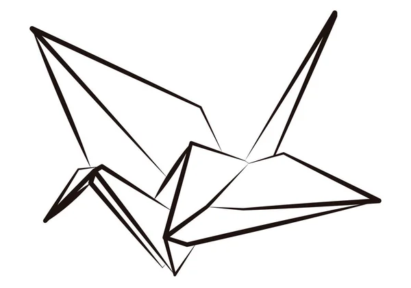 Origami Forme Oiseau Papier — Image vectorielle
