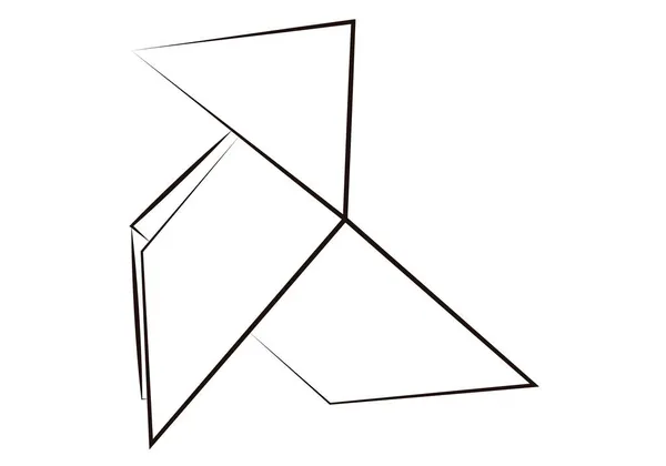 Origami Vorm Van Een Vogel Van Papier — Stockvector