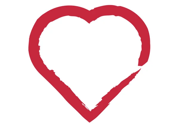 Червоний Значок Серця Білому Тлі — стоковий вектор