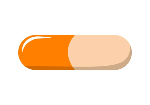 Pille Pille Kapsel Eller Tablett Hvit Bakgrunn Medisin Medisin Behandling – stockvektor
