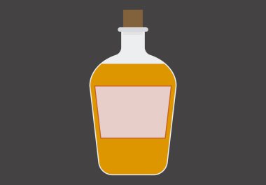 Siyah arkaplanda içki şişesi simgesi.