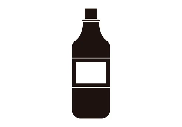 Icono Negro Botella Alcohol Sobre Fondo Blanco — Archivo Imágenes Vectoriales