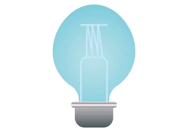 Blue Light Bulb Icon White Background — Stock Vector