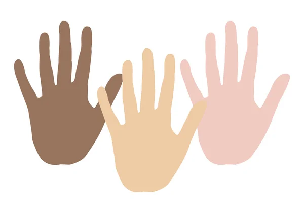 促进容忍的不同族裔的手 — 图库矢量图片
