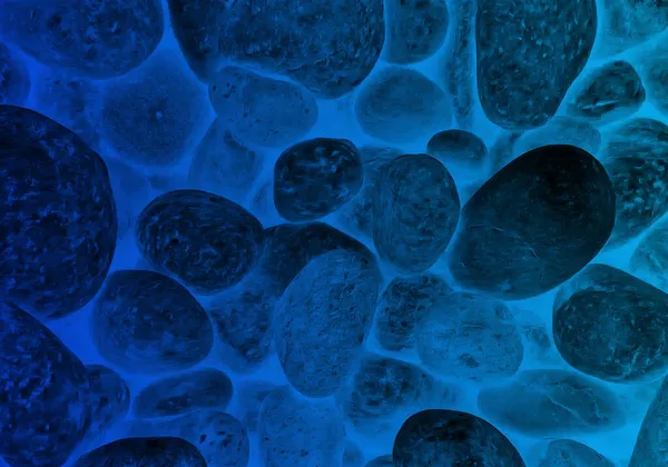 Blauwe Achtergrond Met Stenen Blauw Water — Stockfoto