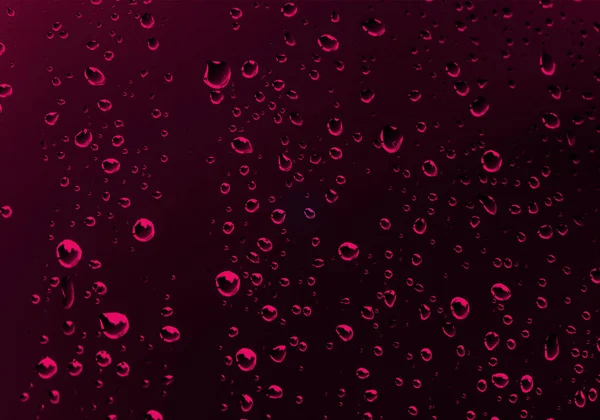 Фон Капель Воды Красным Тоном Черном Фоне — стоковое фото