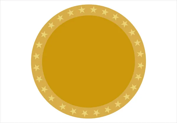 Guld Medalj Ikon Vit Bakgrund — Stock vektor