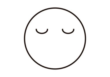 Beyaz arkaplanda gevşek yüz simgesi.