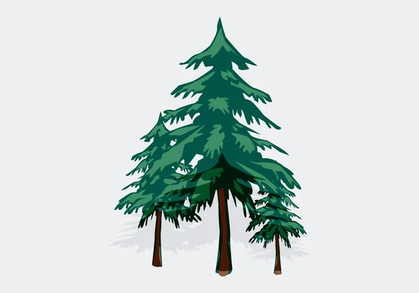 Icono Del Bosque Pinos Sobre Fondo Blanco — Vector de stock